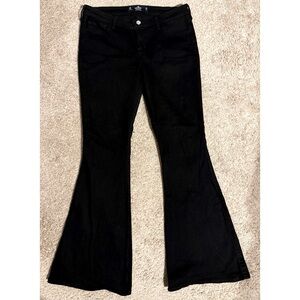 Black low rise flare jeans